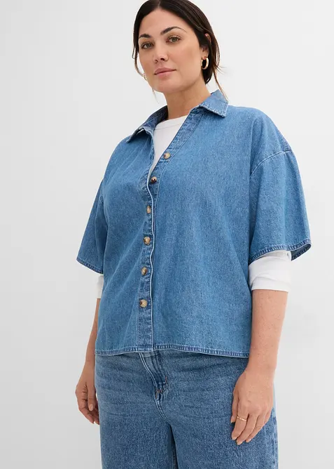 Jeans-Tunikabluse aus Bio-Baumwolle, bonprix