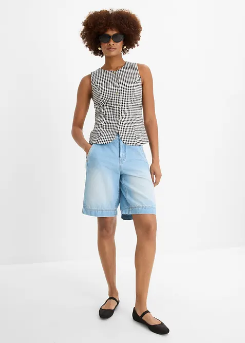 Leichte Jeans-Bermuda Mid Waist, bonprix