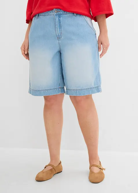 Leichte Jeans-Bermuda Mid Waist, bonprix