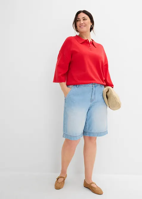Leichte Jeans-Bermuda Mid Waist, bonprix