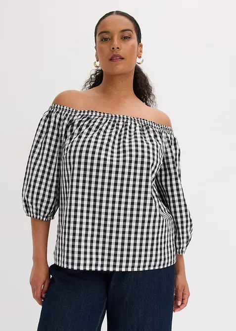 Carmenbluse aus reiner Baumwolle, bonprix