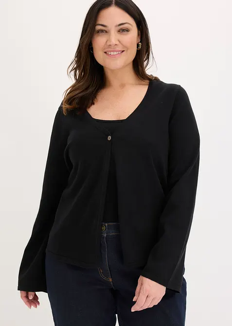 Feinstrickjacke aus Baumwoll-Mix, bonprix