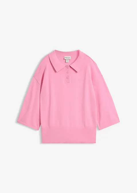 Polo-Pullover aus Baumwoll-Mix, bonprix