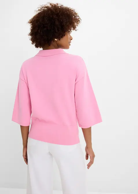 Polo-Pullover aus Baumwoll-Mix, bonprix
