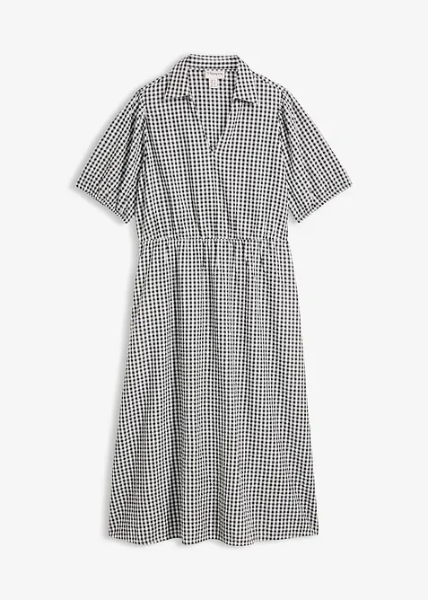 Seersucker-Midikleid aus reiner Baumwolle, bonprix
