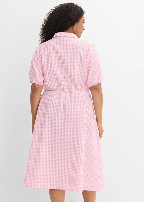 Seersucker-Midikleid aus reiner Baumwolle, bonprix