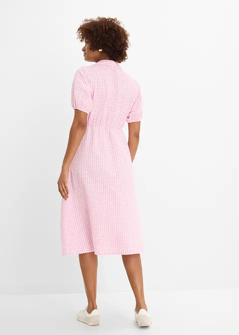 Seersucker-Midikleid aus reiner Baumwolle, bonprix