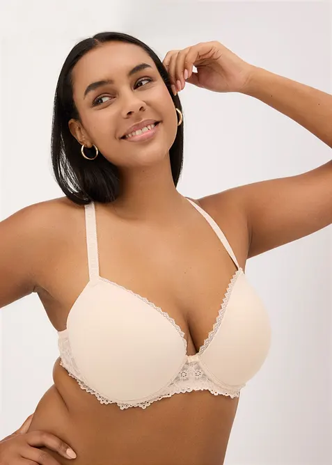 Lot de 2&nbsp;soutiens-gorge &agrave; coques et dentelle, bonprix