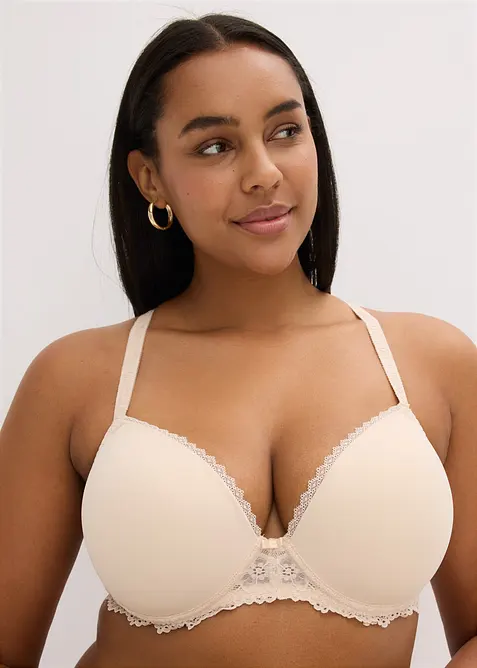 Lot de 2&nbsp;soutiens-gorge &agrave; coques et dentelle, bonprix