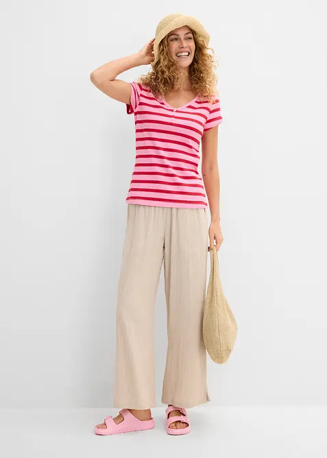 Lot de 2 T-shirts 100% coton, bonprix