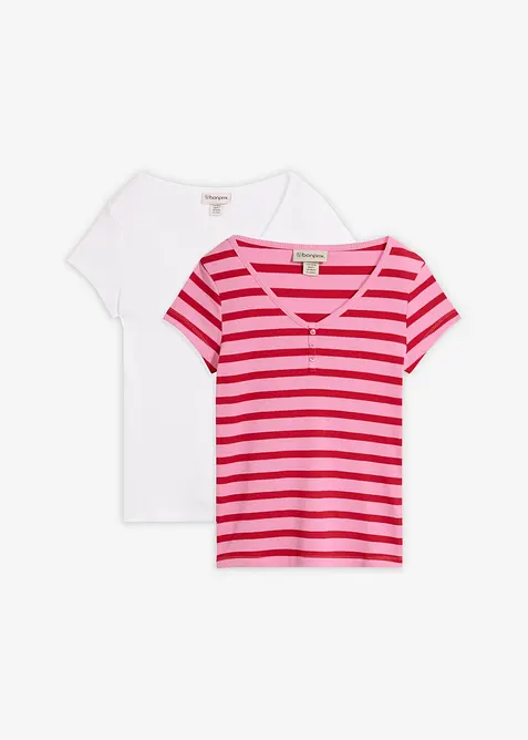 Lot de 2 T-shirts 100% coton, bonprix