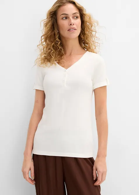 Henleyshirt aus reiner Bio-Baumwolle, bonprix