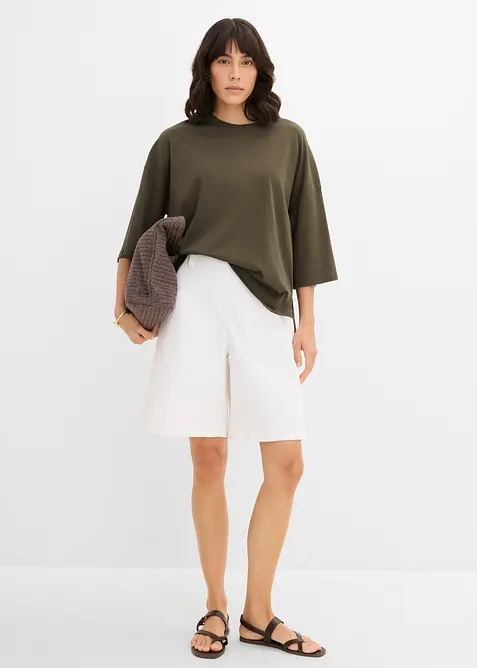 Oversize-Shirt aus elastischem Bio-Baumwoll-Mix, bonprix
