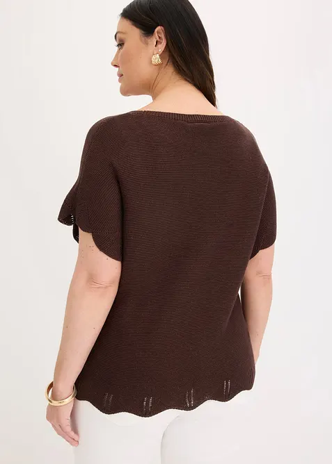 Pull manches courtes avec fil brillant, bonprix
