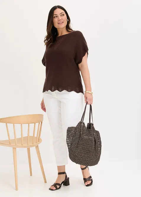 Pull manches courtes avec fil brillant, bonprix
