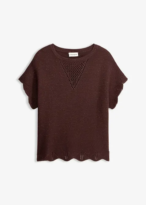 Pull manches courtes avec fil brillant, bonprix