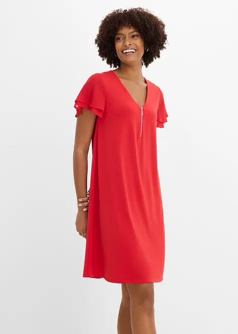 Robe en jersey &agrave; manches en mousseline, bonprix