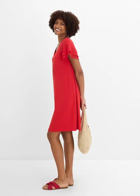 Robe en jersey &agrave; manches en mousseline, bonprix