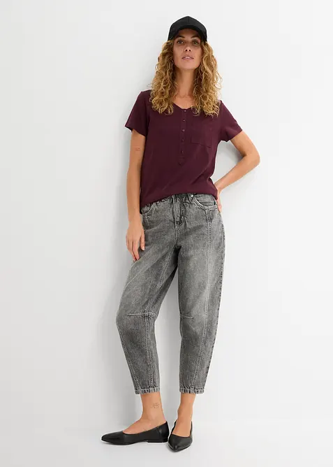 T-Shirt mit Knopfleiste, bonprix
