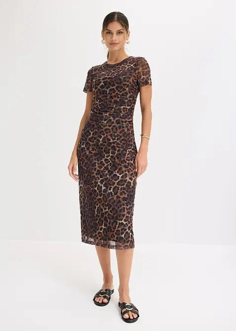 Robe midi en mesh doux, bonprix