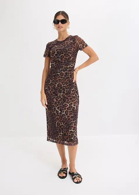 Robe midi en mesh doux, bonprix