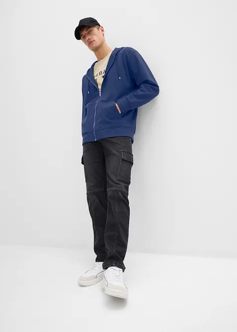 Sweat zipp&eacute; ample &agrave; capuche, bonprix