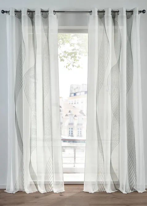 Gardine mit Wellen Druck (1er Pack), bonprix