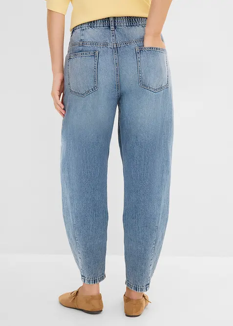 Jean barrel cropped, taille haute, bonprix