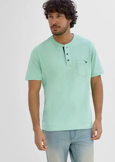 T-shirt col tunisien 100% coton, bonprix