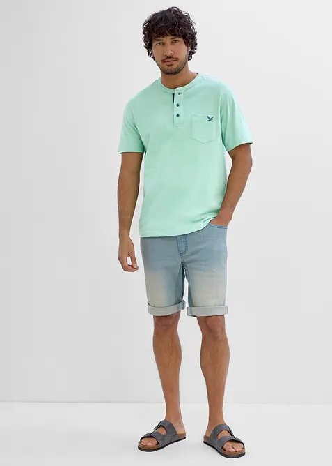 T-shirt col tunisien 100% coton, bonprix