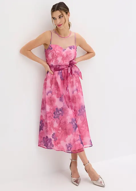 Robe midi en tulle d&eacute;licat, bonprix
