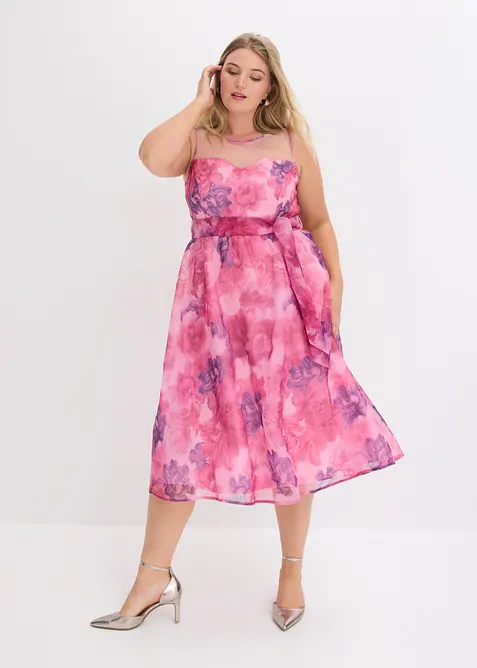 Robe midi en tulle d&eacute;licat, bonprix