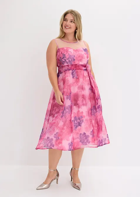 Robe midi en tulle d&eacute;licat, bonprix