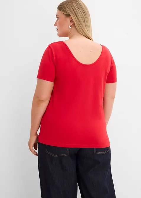 Lot de 2 T-shirts &agrave; d&eacute;collet&eacute; plongeant dans le dos, bonprix