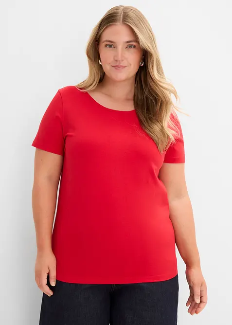 Lot de 2 T-shirts &agrave; d&eacute;collet&eacute; plongeant dans le dos, bonprix