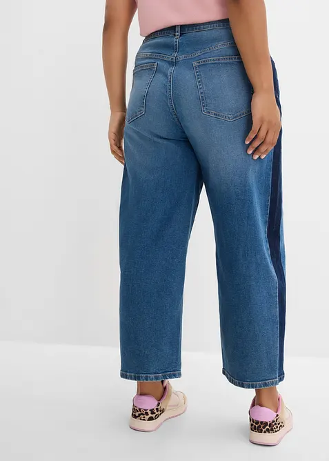 Jean barrel taille haute, cropped, bonprix