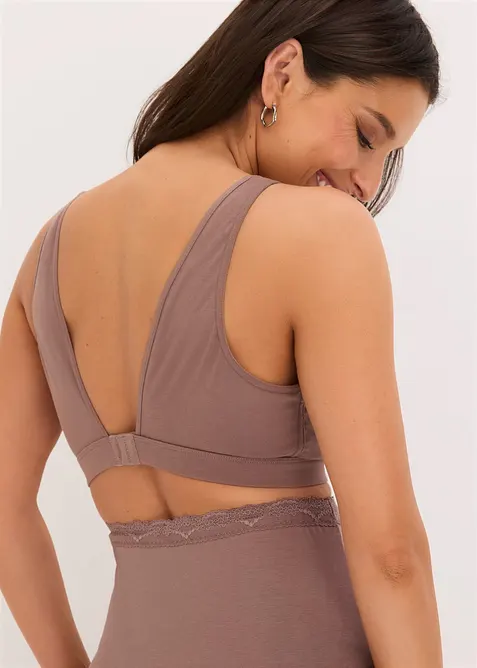 Soutien-gorge d&rsquo;allaitement sans armatures en coton extensible, bonprix
