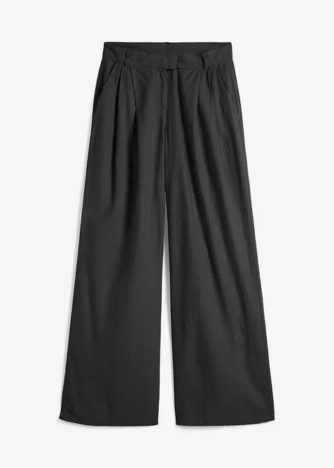 Pantalon palazzo en lin m&eacute;lang&eacute;, coupe tr&egrave;s large, bonprix
