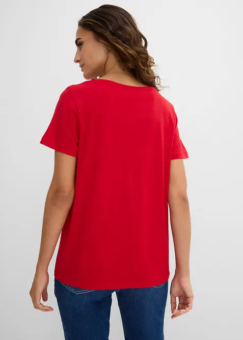 T-shirt &agrave; encolure boutonn&eacute;e, bonprix