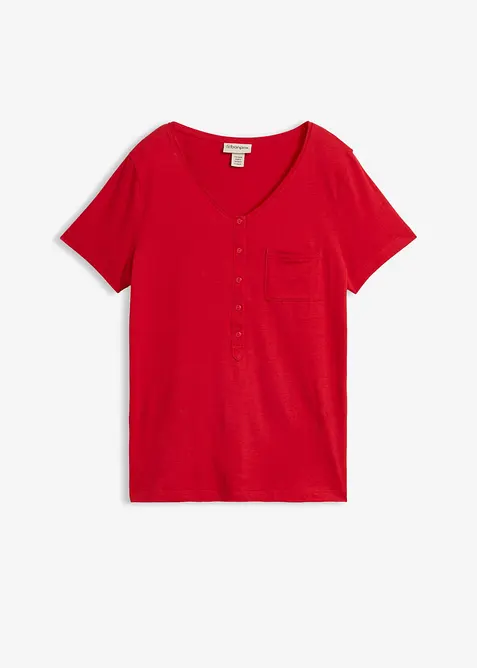T-shirt &agrave; encolure boutonn&eacute;e, bonprix