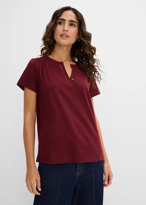 Shirt mit dekorativem Ausschnitt, bonprix