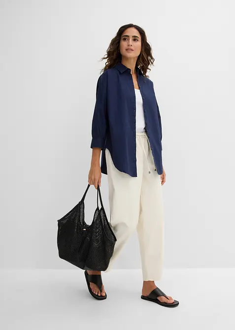 Oversize-Hemd aus Baumwolle mit 3/4 Arm, bonprix