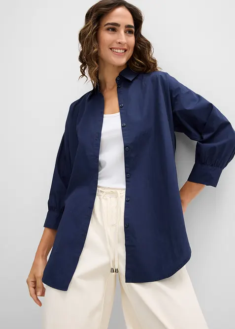 Oversize-Hemd aus Baumwolle mit 3/4 Arm, bonprix