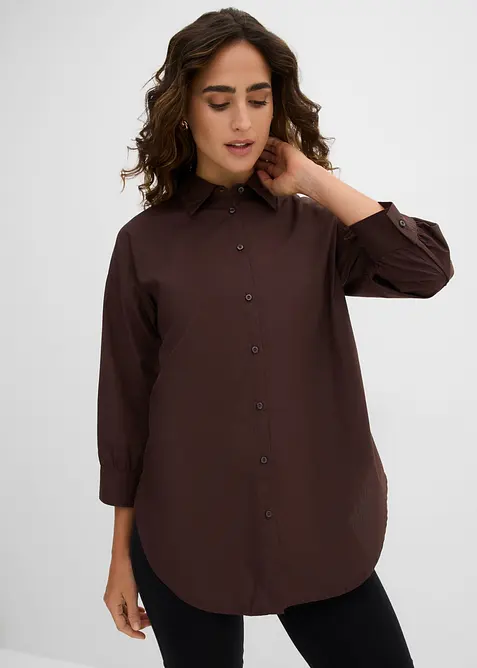 Oversize-Hemd aus Baumwolle mit 3/4 Arm, bonprix