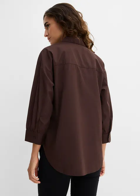 Oversize-Hemd aus Baumwolle mit 3/4 Arm, bonprix
