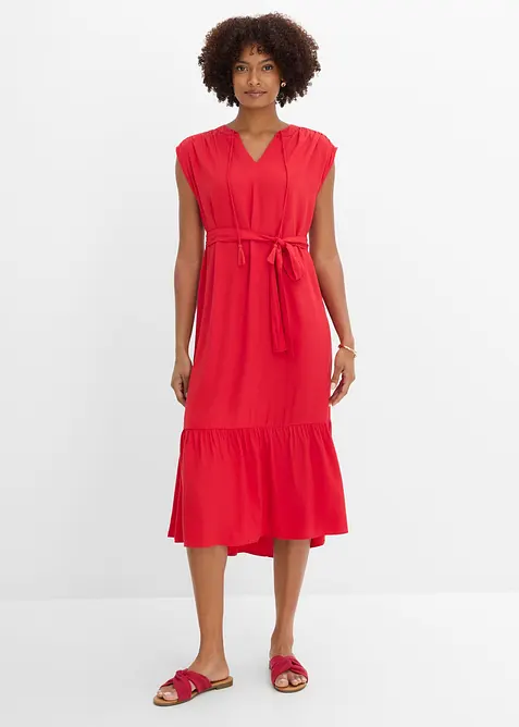 Hemdblusenkleid aus flie&szlig;ender Viscose, bonprix