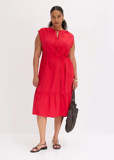 Hemdblusenkleid aus flie&szlig;ender Viscose, bonprix