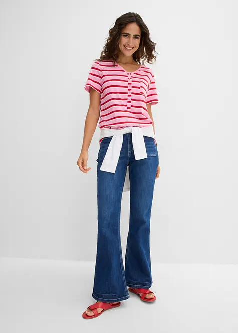 T-shirt en coton m&eacute;lang&eacute;, bonprix