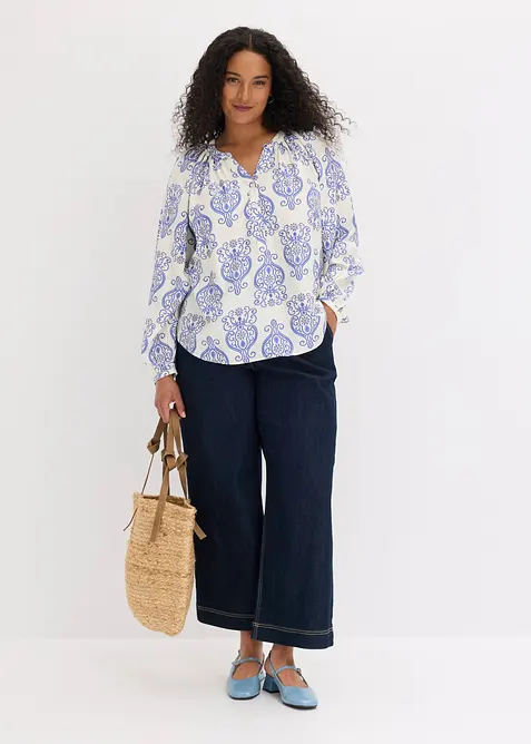 Blouse fluide en viscose m&eacute;lang&eacute;e, bonprix