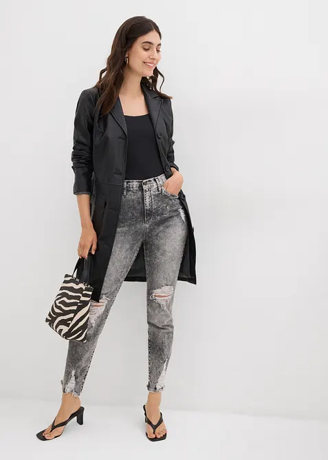 Jean Mom taille haute avec effets destroy, bonprix